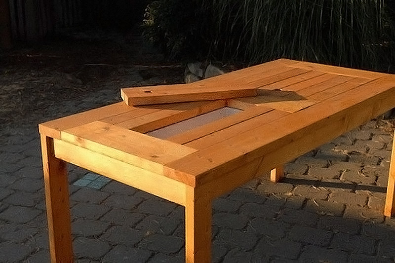 DIY Patio Table with Built-in Beer Cooler