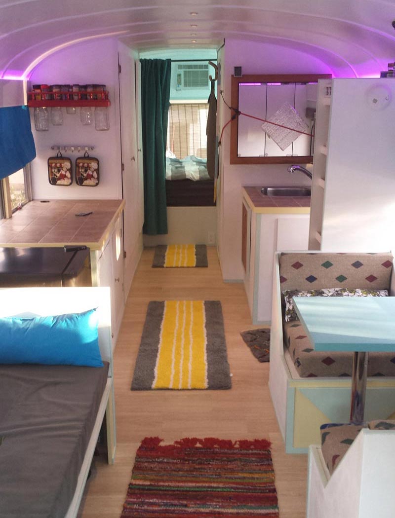Dad And Son Convert Old School Bus Into A Tiny Dream Home 7