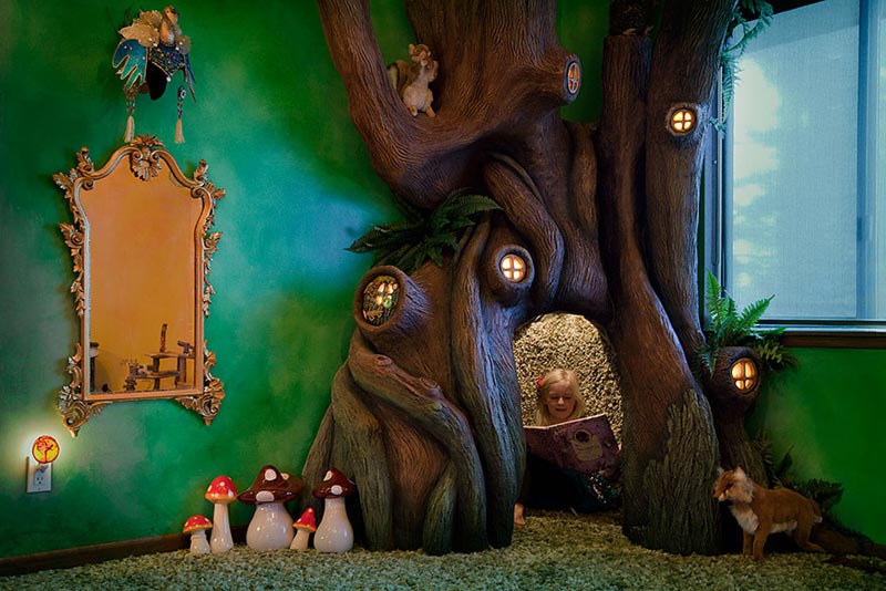 Dad Turns Daughter's Room Into Fairytale Treehouse