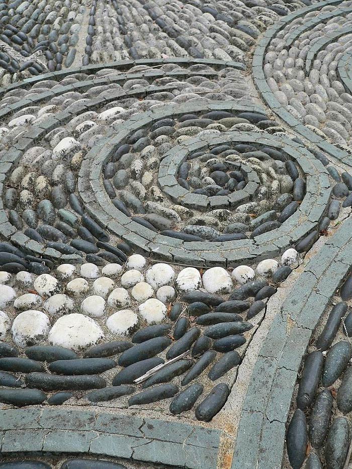 Garden Pathway Pebble Mosaic Ideas 