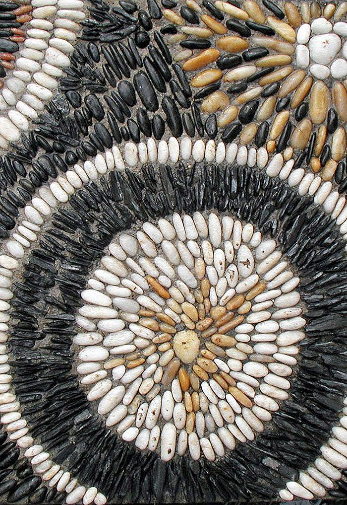 Garden Pathway Pebble Mosaic Ideas 