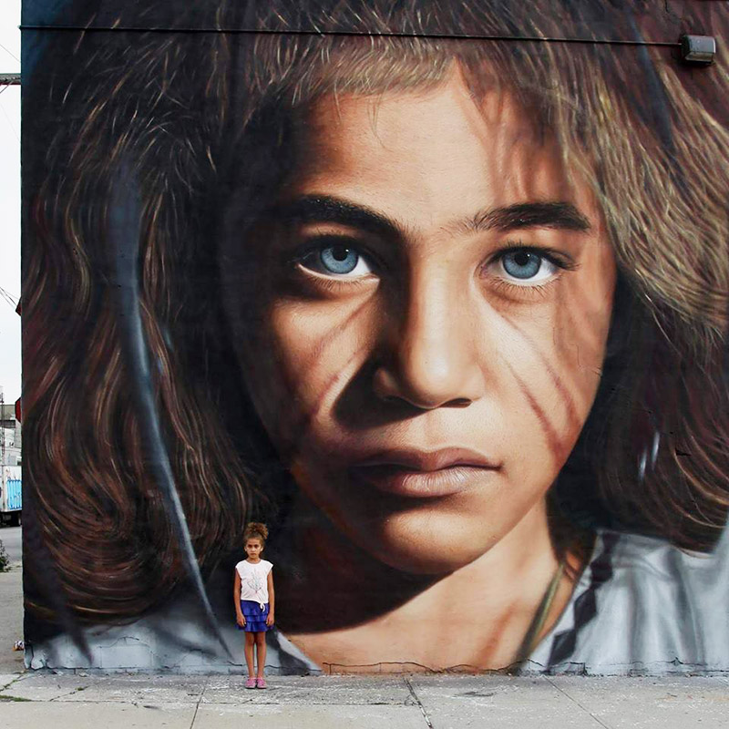 Hyperrealistic Street Art Portraits by Jorit AGOch (5)