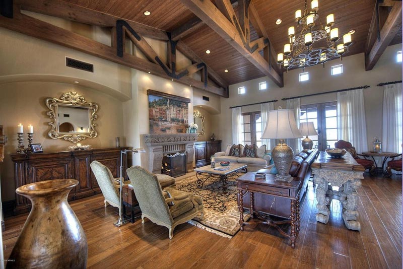 Living Room Designs With Exposed Beams (5)