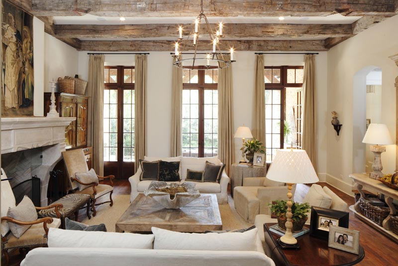 Living Room Designs With Exposed Beams (9)