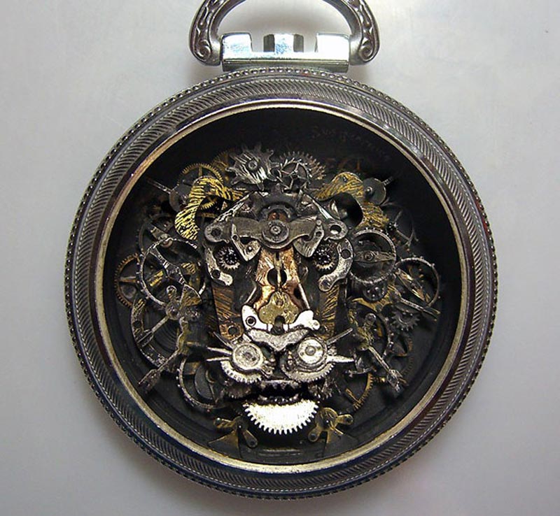 Old Watch Parts Recycled Into Steampunk Sculptures (11)