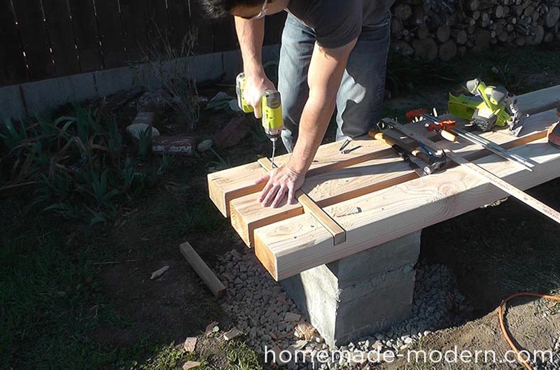 DIY Outdoor Concrete Bench