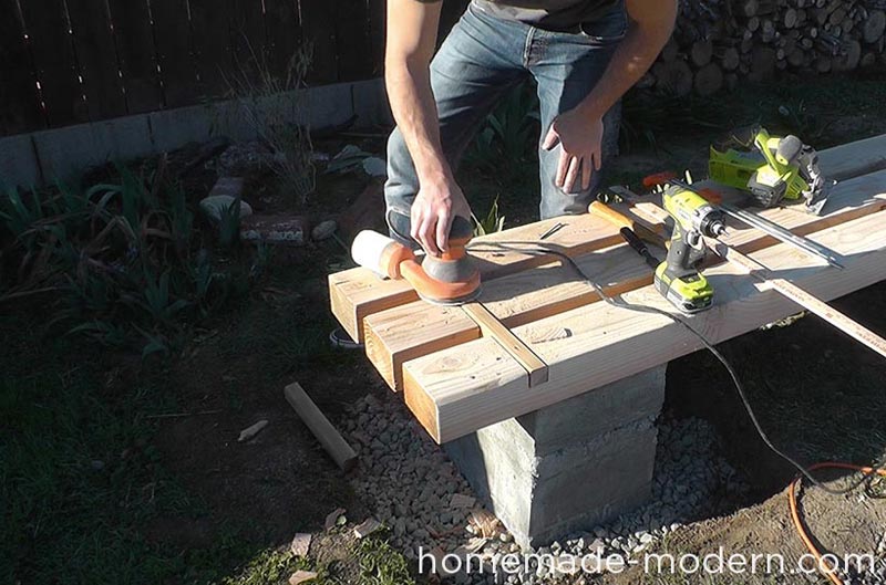 DIY Outdoor Concrete Bench