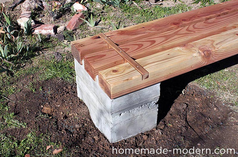 DIY Outdoor Concrete Bench