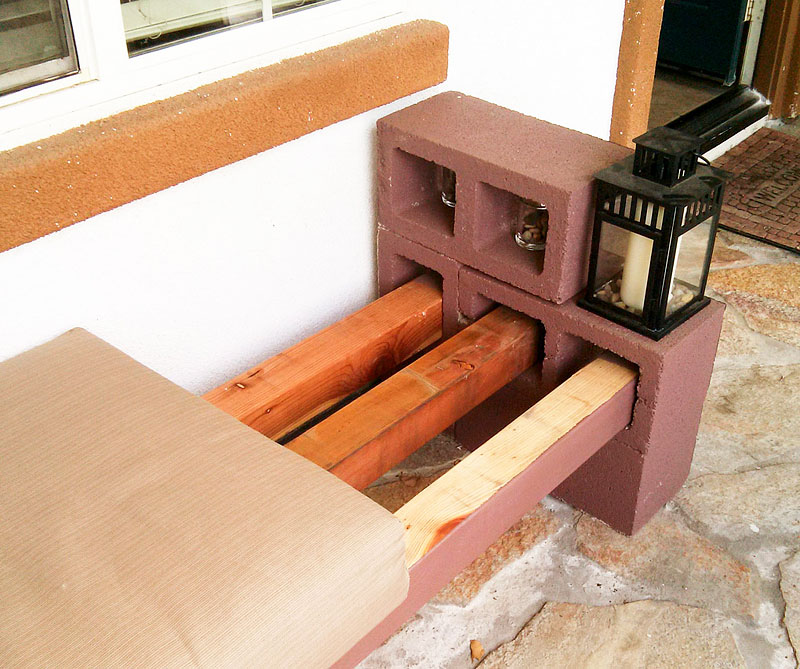 Easy DIY Cinder Block Bench - Quiet Corner