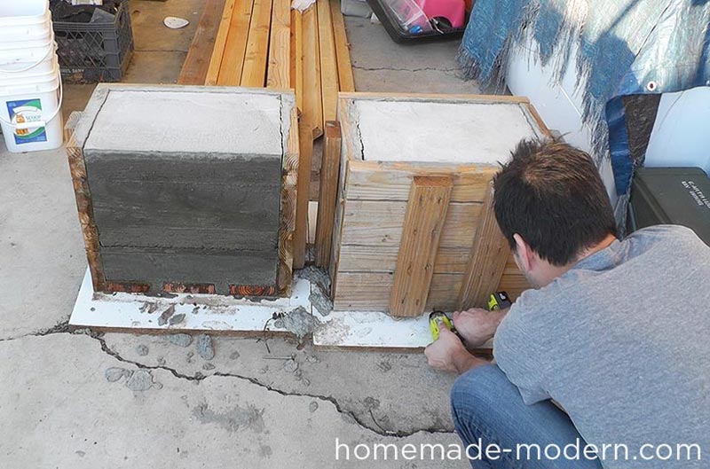 DIY Outdoor Concrete Bench