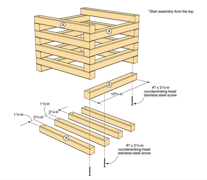 DIY Box Crib-Style Outdoor Bench and Planter