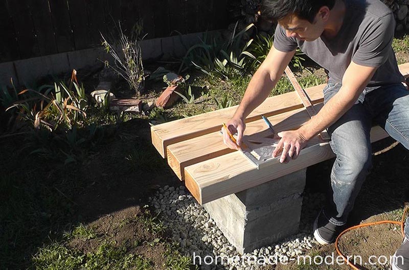 DIY Outdoor Concrete Bench