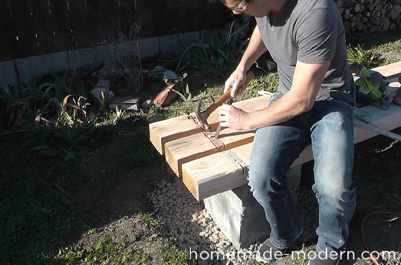 DIY Outdoor Concrete Bench