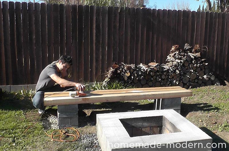 DIY Outdoor Concrete Bench