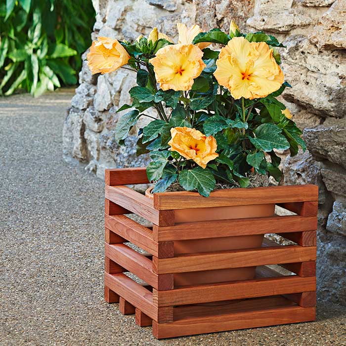 DIY Box Crib-Style Outdoor Bench and Planter