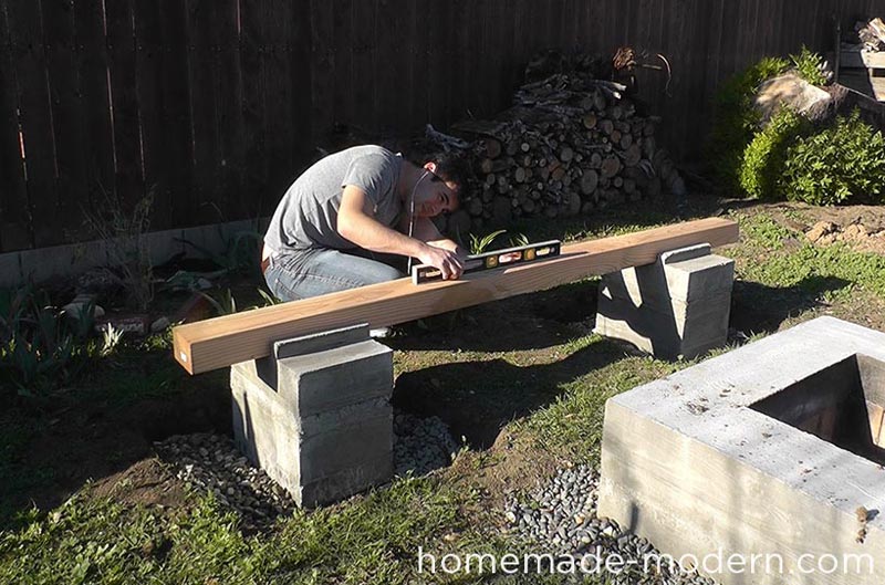 DIY Outdoor Concrete Bench