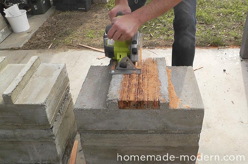 DIY Outdoor Concrete Bench