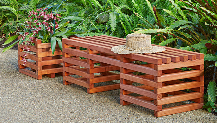 DIY Box Crib-Style Outdoor Bench and Planter