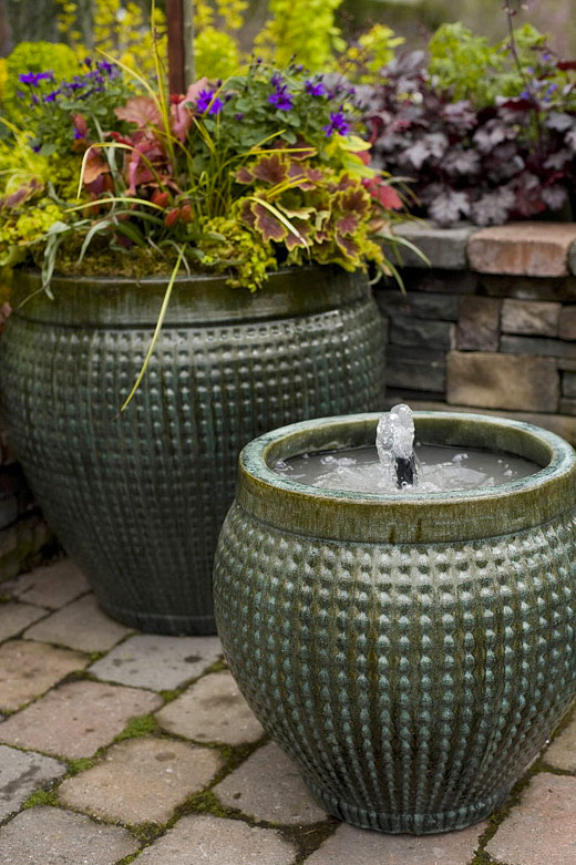 DIY Fountain in a Pot Quiet Corner