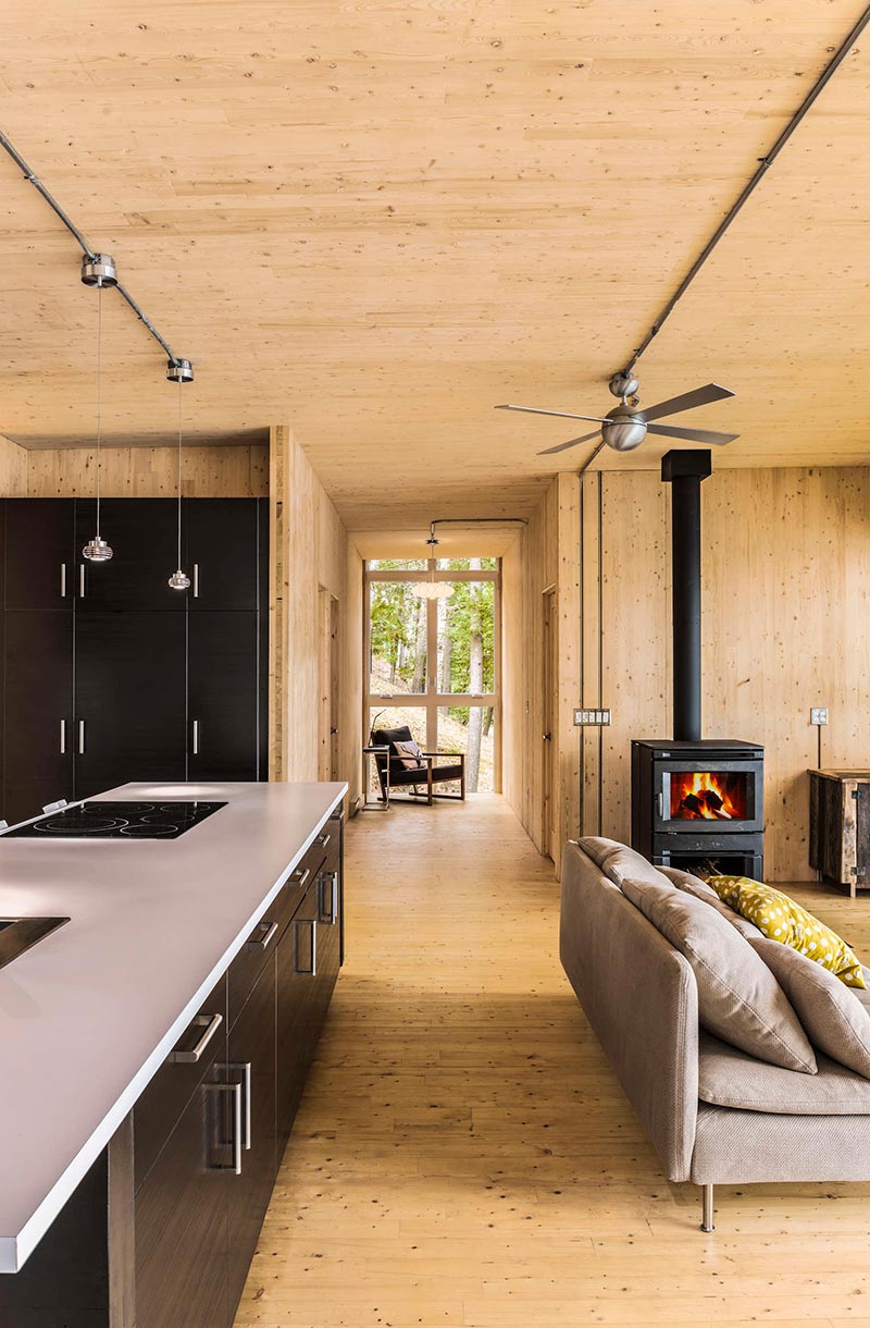 Beautiful Prefab Cabin in Quebec Made Out of Wood Panels