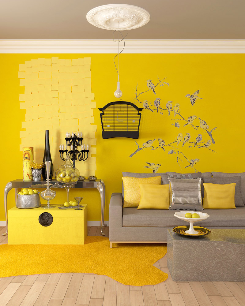 Positive and Comfortable Yellow Rooms