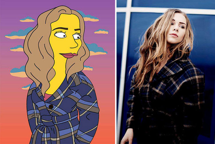 Artist transforms real-life photos into Simpsons caricatures