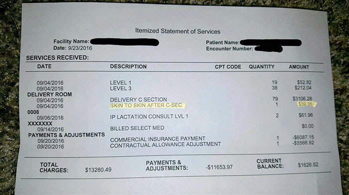 Mom Charged $39.35 to Hold Her Baby After Birth
