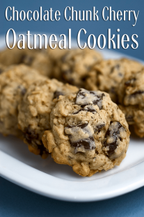 Chocolate Chunk Cherry Oatmeal Cookies