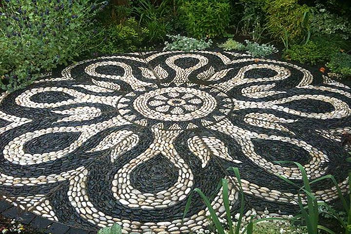 Garden Pathway Pebble Mosaic Ideas