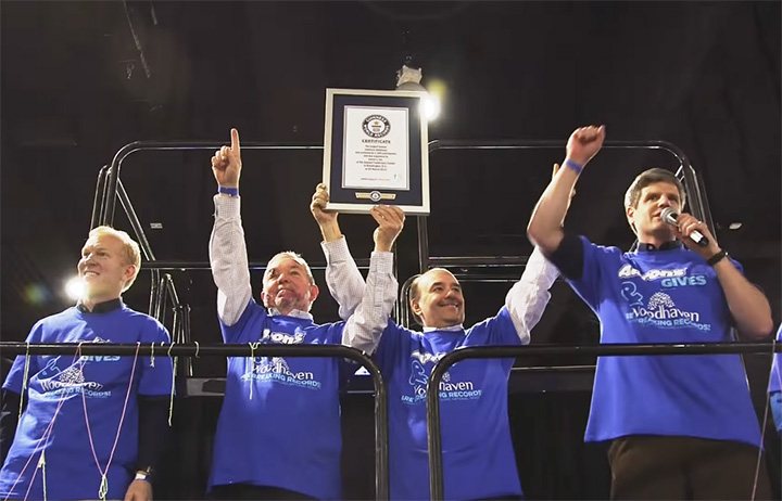 Human Domino Mattress Chain - Guinness World Record