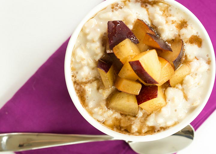 Overnight Chilled Plum-Oatmeal Pudding