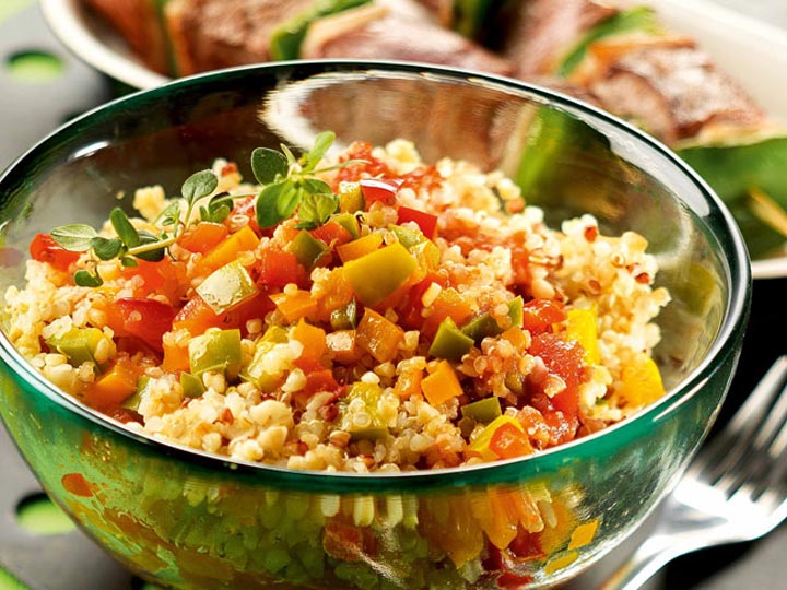 Wheat Berry Salad with Tomatoes, Corn and Basil