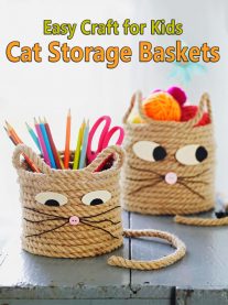 Easy Craft for Kids - Cat Storage Baskets
