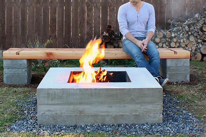 DIY Outdoor Concrete Bench