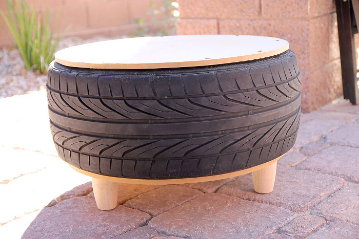 DIY Recycled Tire Coffee Table