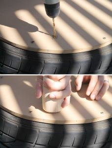 DIY Recycled Tire Coffee Table