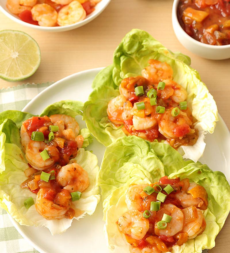 Salsa Shrimp Lettuce Wraps