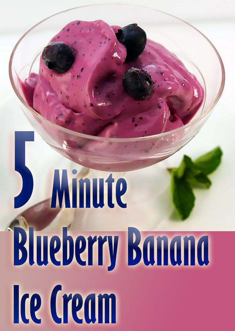 5 Minute Blueberry Banana Ice Cream