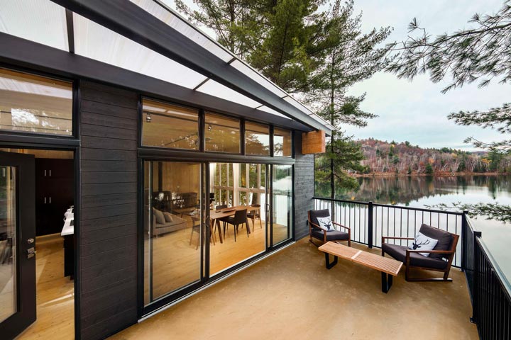 Beautiful Prefab Cabin in Quebec Made Out of Wood Panels