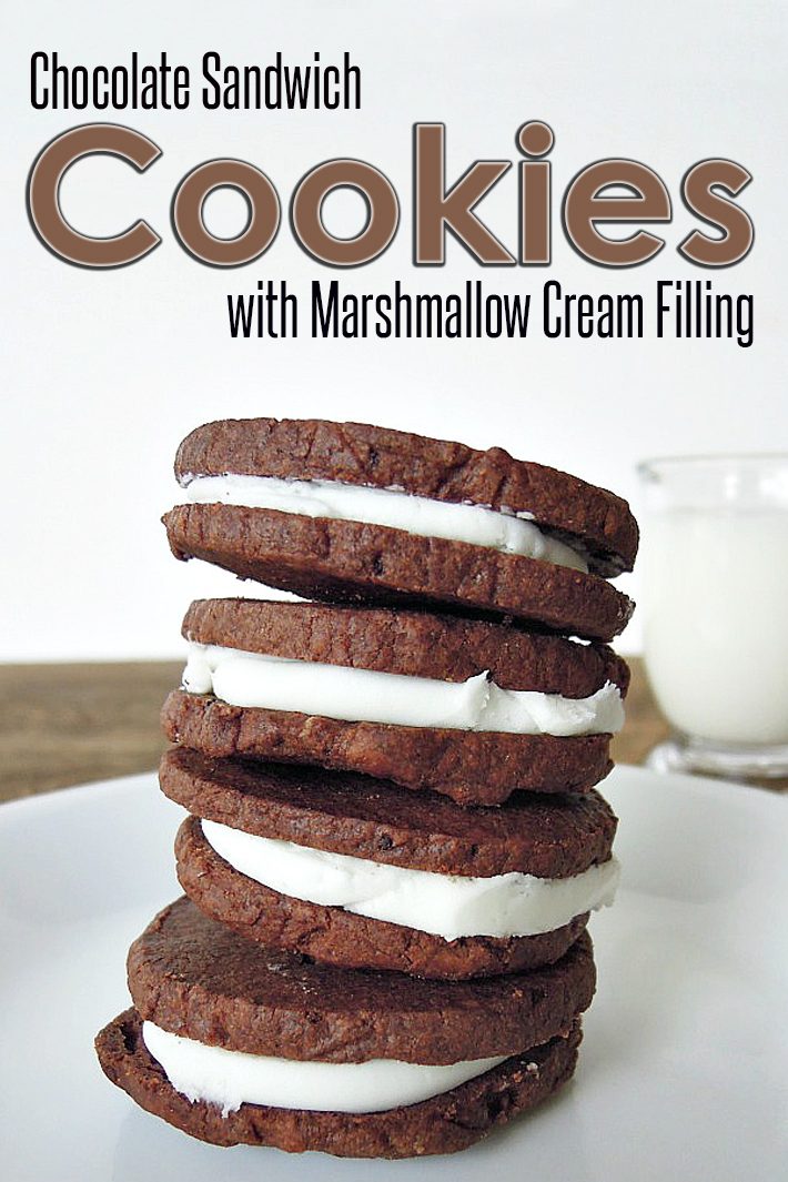 Chocolate Sandwich Cookies with Marshmallow Cream Filling