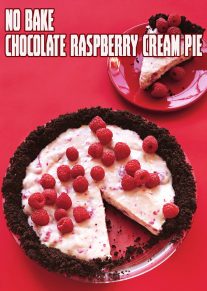 No Bake Chocolate Raspberry Cream Pie