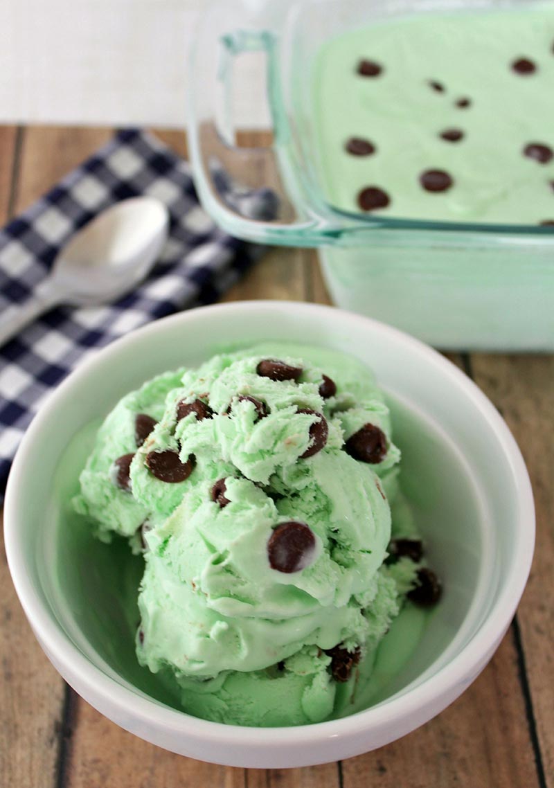 No Churn Mint Chocolate Chip Ice Cream