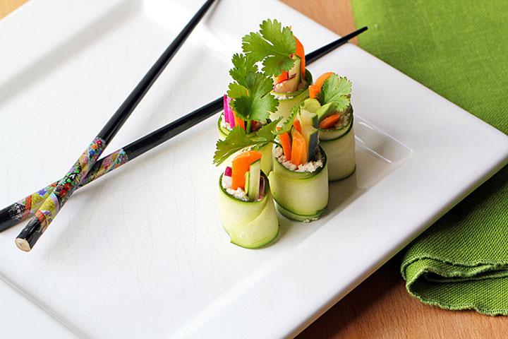 Raw Zucchini Sushi Rolls Recipe