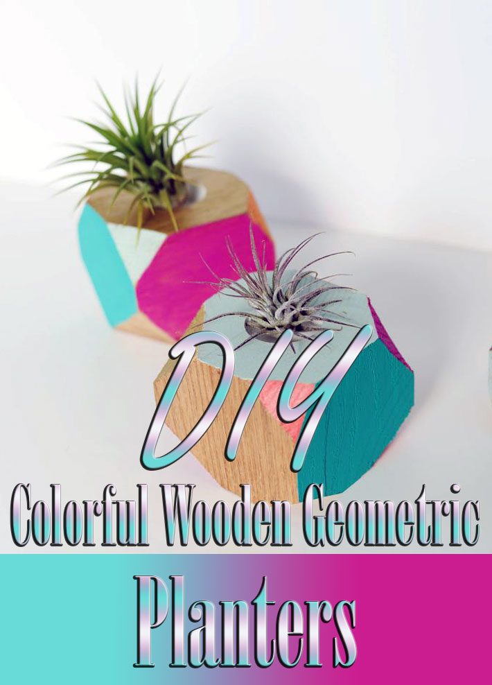 DIY Colorful Wooden Geometric Planters