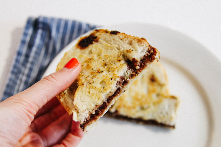 Deviant Dark Chocolate and Parmesan Grilled Cheese Sandwich