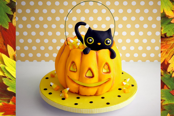 Kitty Cat in a Pumpkin Cake