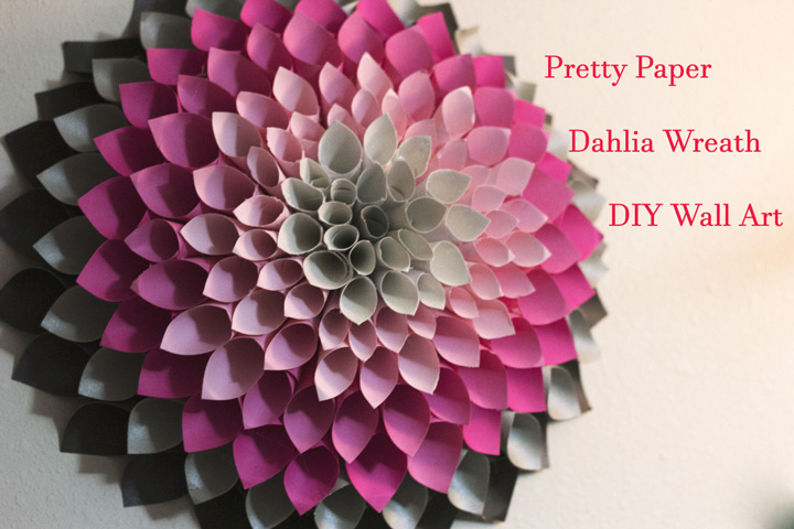 Pretty Paper Dahlia Wreath – DIY Wall Art