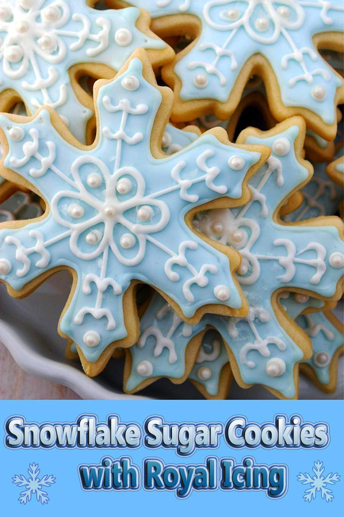 Snowflake Sugar Cookies with Royal Icing