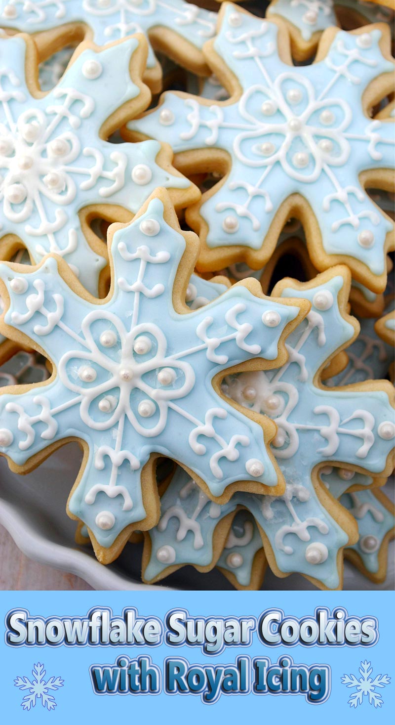 Snowflake Sugar Cookies with Royal Icing