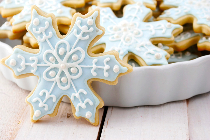 Snowflake Sugar Cookies with Royal Icing